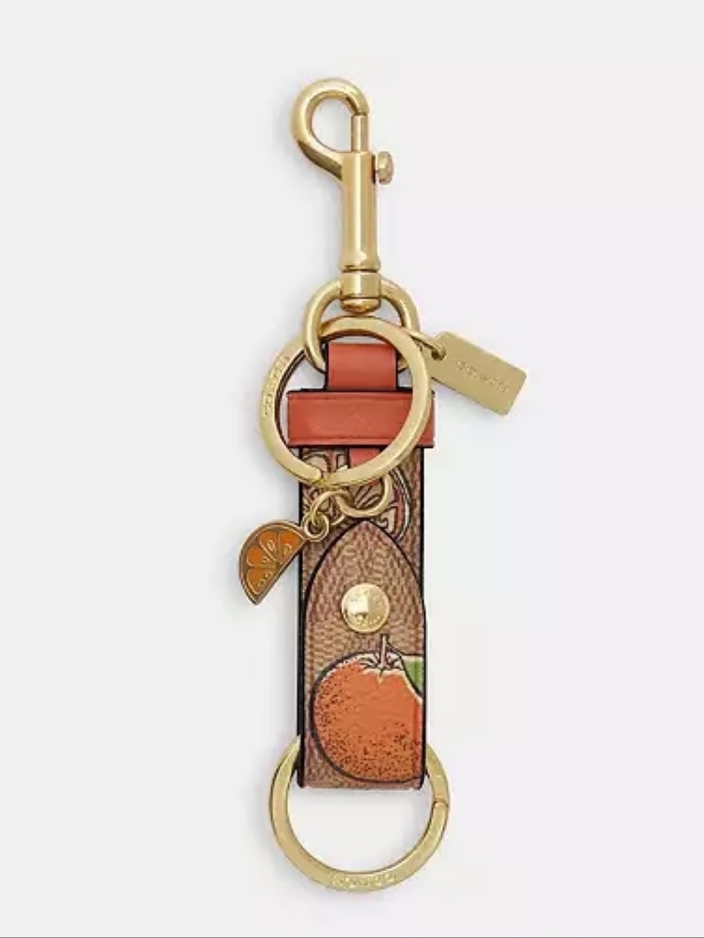 *NWT* COACH Orange Trigger Snap Bag Charm